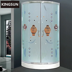 K-7806 China Manufacturer Corner Enclosed Shower Cubicles Frosted Glass In Saudi Arabia With Acrylic Base