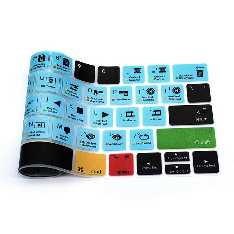 Ali baba Online Shopping Soft davinci Resolve Shortcuts Silicone Keyboard Cover for macbook pro skin For macbook pro touch bar