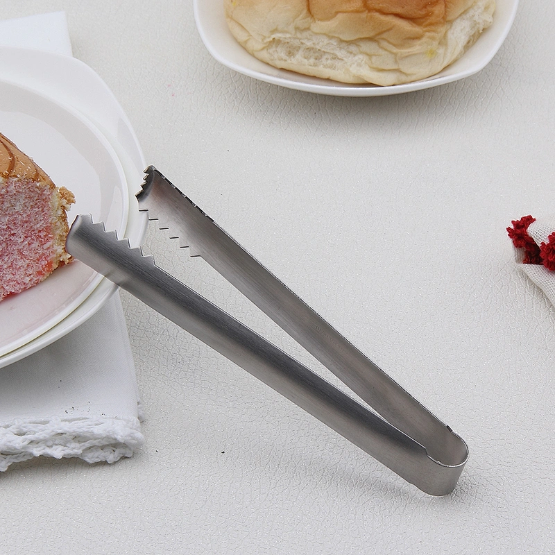 Mini Stainless Steel Tea Tong Ice Tong with Wooden Handle