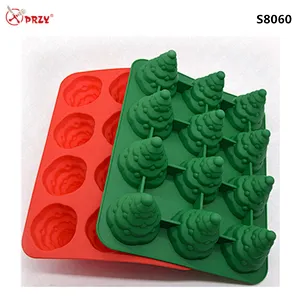 12 Cavity creative Christmas tree silicone Cake molds 100% handmade Silicone Soap mold