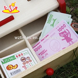 2018 new design baby wooden cash register toy,wholesale kids wooden cash register toy W10A052