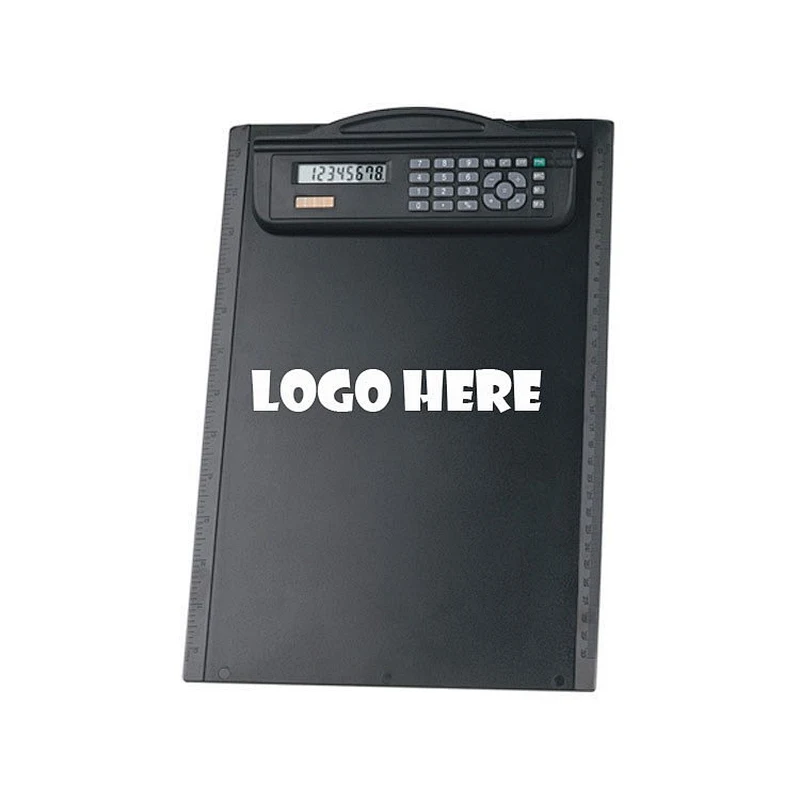Clipboard with 8 digit dual power calculator