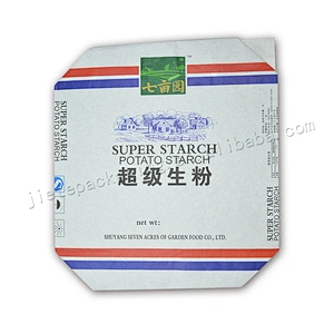 Stand up white kraft paper flour bag for potato starch, corn wheat flour,green bean powder