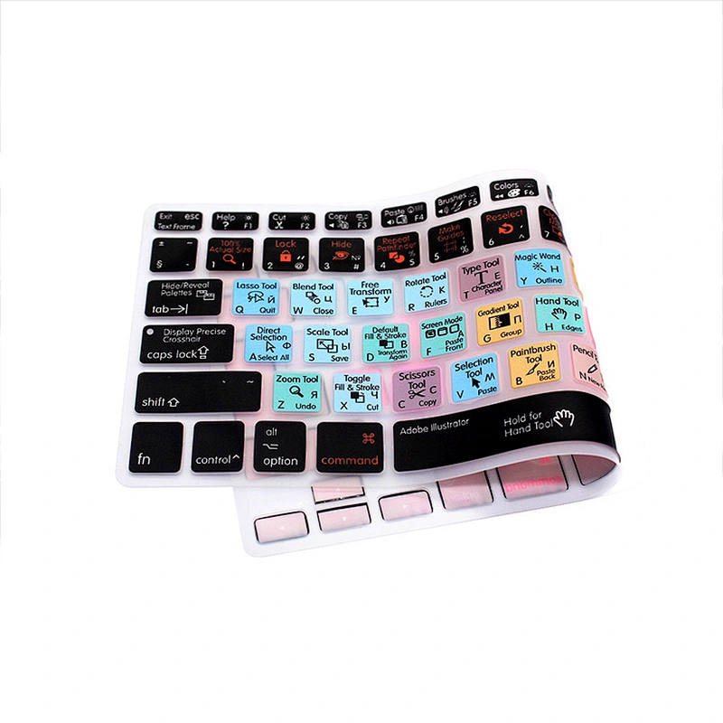 China Supplier Ado be Illustrator AI Hotkeys silicone keyboard skinKeyboard Protector Russian Custom Keyboard Skin For macbook