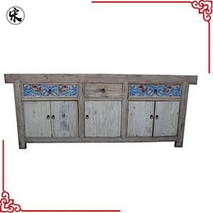 Beijing factory wholesale reproduction natural wood color carved chinese antique furniture