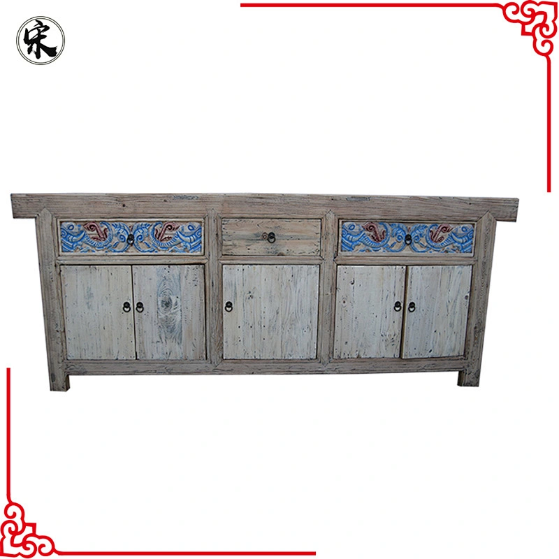 Beijing factory wholesale reproduction natural wood color carved chinese antique furniture