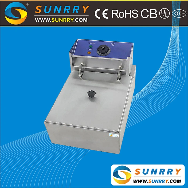 Counter Top 1 Tank 1 Basket 6L CE Approved Commercial Chicken Pressure Fryer and Deep Fryer Oil Filter Machine