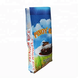 Design printing pp woven rice bag plastic packaging sack with gusset