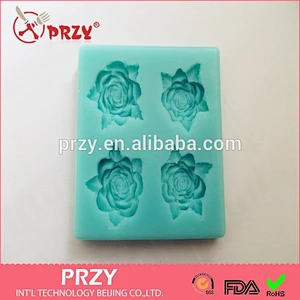 Rose shaped cake decorating silicone fondant mold