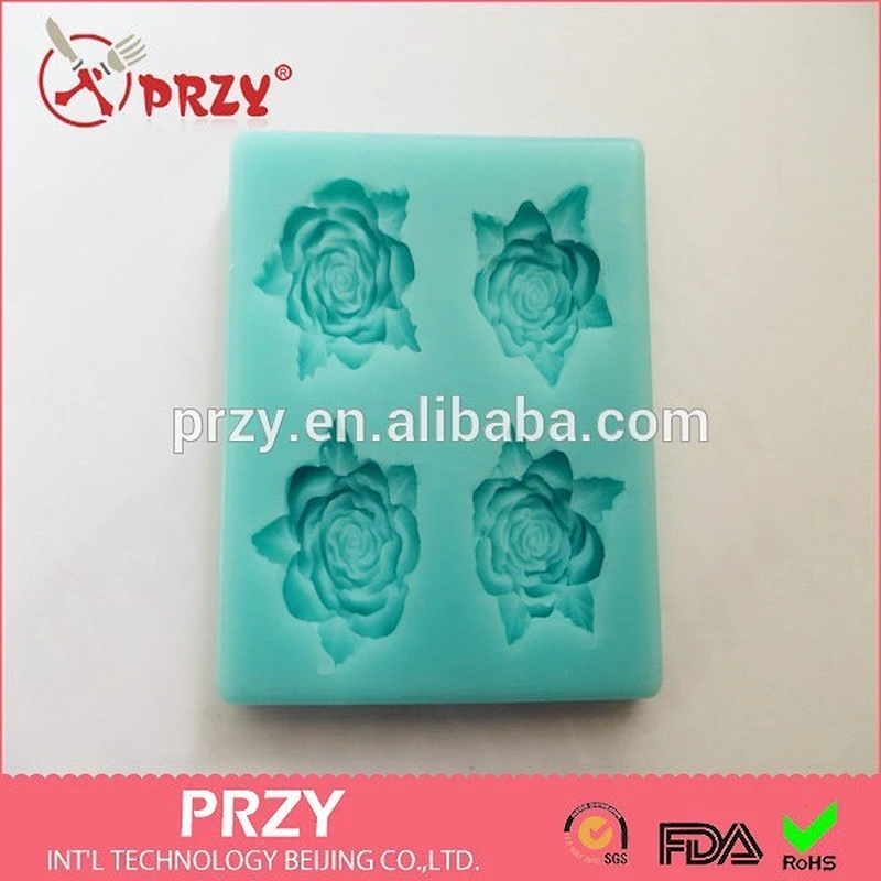 Rose shaped cake decorating silicone fondant mold