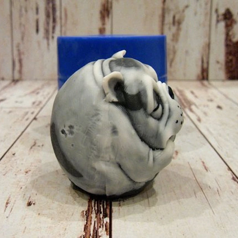 Bulldog Head Soap molds Handmade silicone mold for making soap and candles