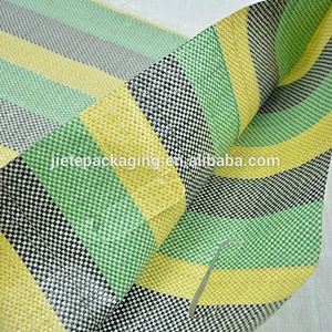 China color stripe pp woven bags with hand hole