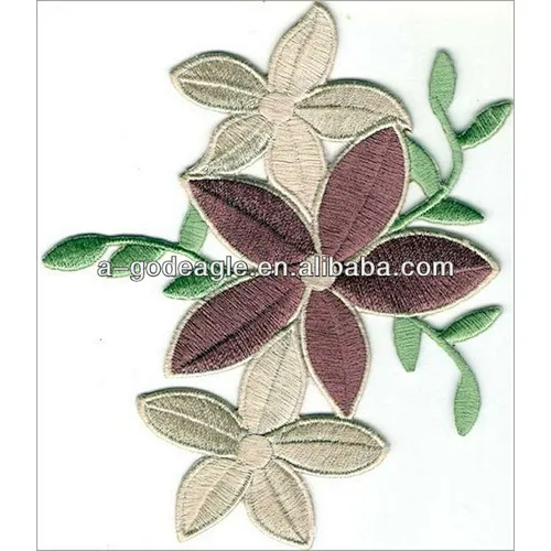 HOT SALES embroidery patch heat-cut border with Iron on backing tree