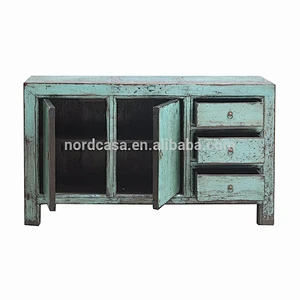 antique wood furniture 3 drawer 2 door sideboard