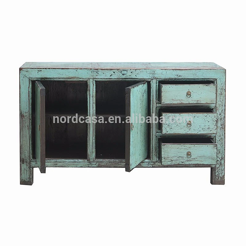 antique wood furniture 3 drawer 2 door sideboard