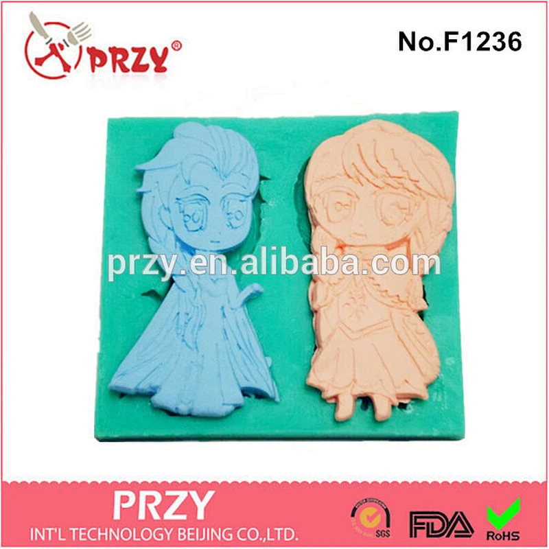 New Frozen Princess fondant cake decorating mold baking mold silicone chocolate mold