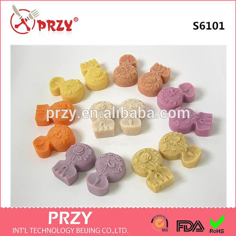 Rose with Spoon Shape Silicone Soap Mold/Decorative Molds