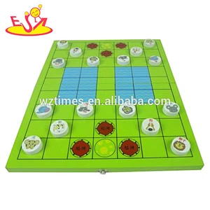 Wholesale lovely doll chess shape wooden ludo chess toy for kids play together W11A022