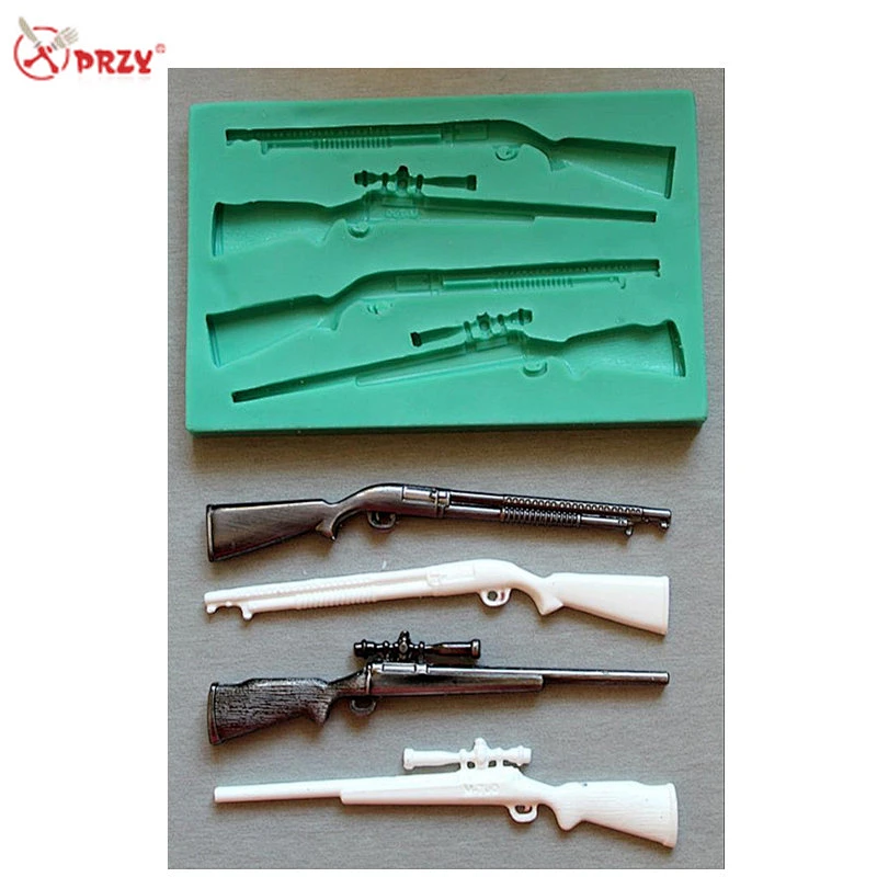 New fondant mold Rifle shape Sugarcraft gun molds Silicone handmade cake decorations Mold