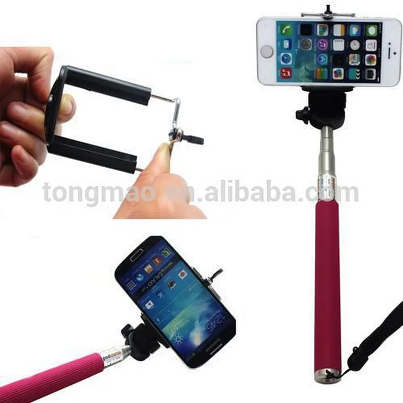 Extendable self portrait shooting pole for smart phone