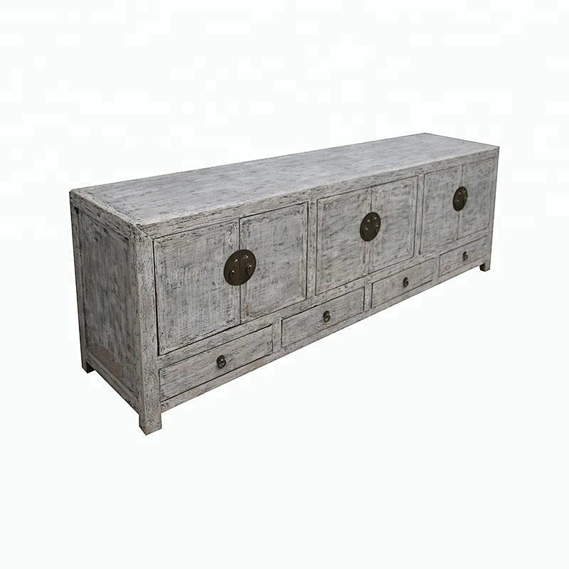 chinese antique reproduction oriental distressed TV console furniture