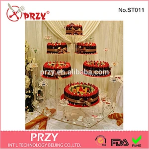 2015 newest 6 tier acrylic wedding cake stand