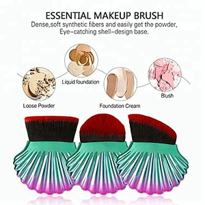OEM no label single powder shell makeup foundation blending makeup brush set box packaging