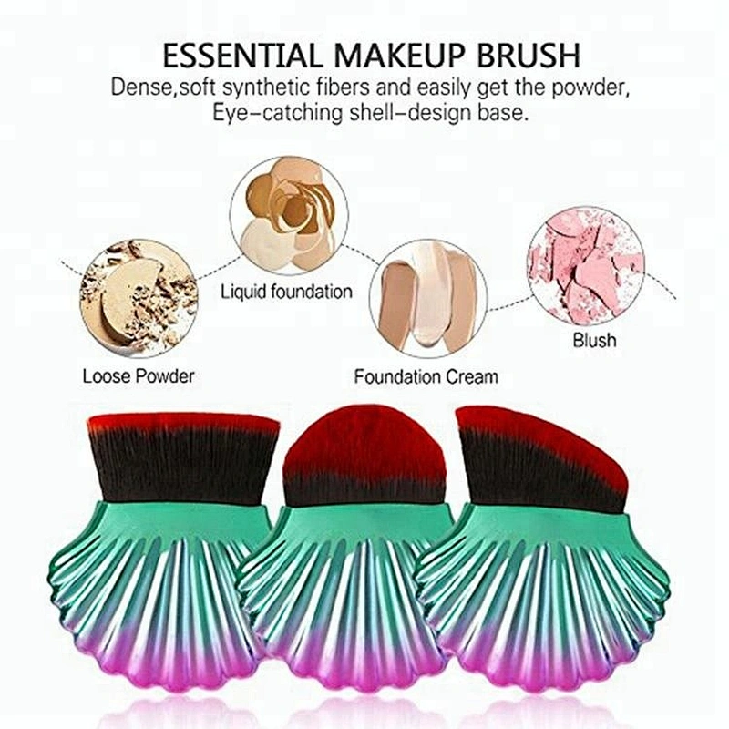 OEM no label single powder shell makeup foundation blending makeup brush set box packaging