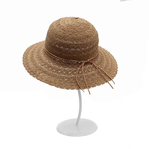Promotional floppy wide brim summer sun shade women craft wholesale beach paper straw hats