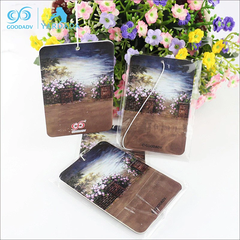 Promotion hanging paper freshener card bulk car air freshener car perfume sheet
