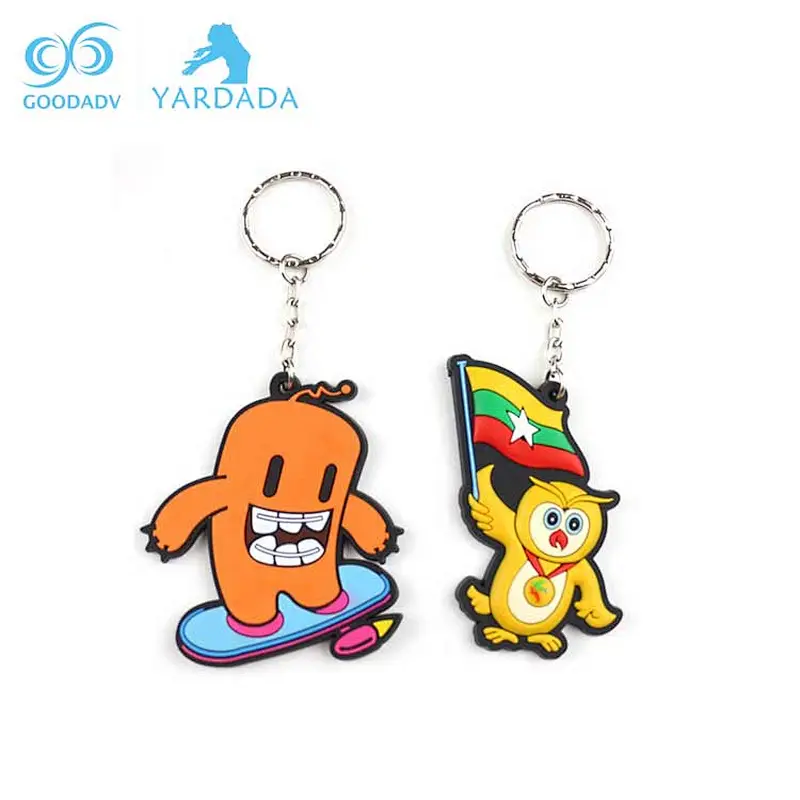 Wholesale 3d custom shaped soft rubber pvc keychain