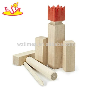 Top fashion the king and the soldiers kids wooden viking kubb game for garden W01D006