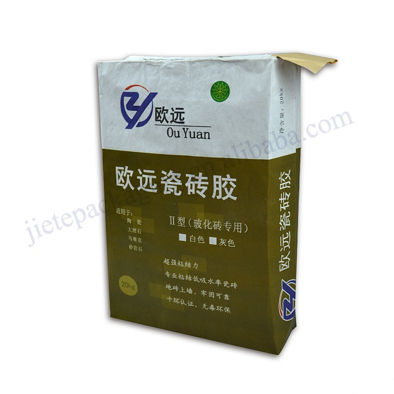 20kg multilayer white kraft paper pe lining cement packaging bag wholesale