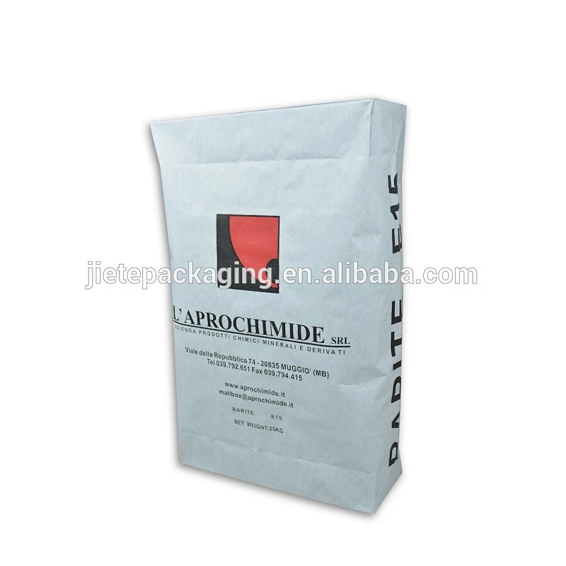 Low cost custom order square bottom kraft paper bag with logo printing for packing flour 25kg