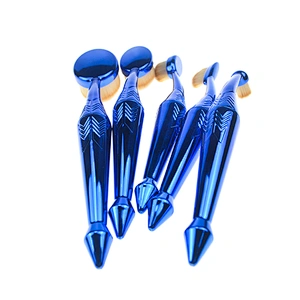 Oval makeup brushes Hot professional oval makeup brush set beauty 5 pieces oval makeup brush set