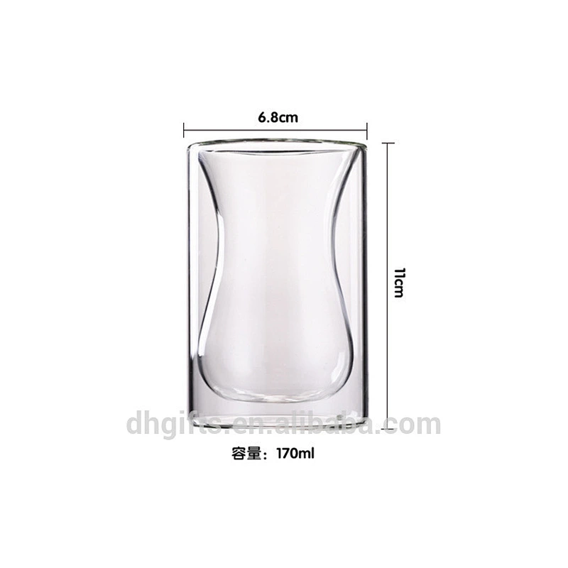 耐热玻璃水杯双壁酒杯