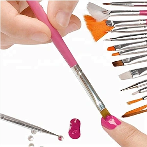 Custom Logo 15pcs Wooden Handle Artist Paint Acrylic Nail Art Polish Brush Set