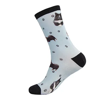 Custom Logo 3D Digital Print Fashion Dress Bamboo  Soft High Socks Men Printing Wholesale