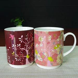 2019 latest creative flower pattern temperature sensitive color changing mug elegant style travel coffee mug