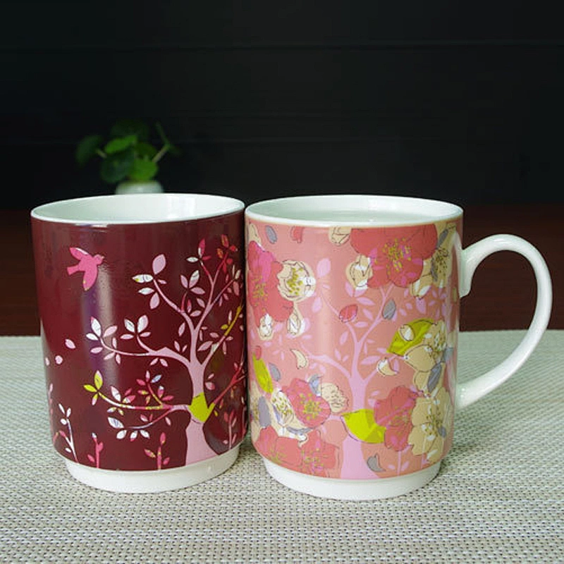 2019 latest creative flower pattern temperature sensitive color changing mug elegant style travel coffee mug