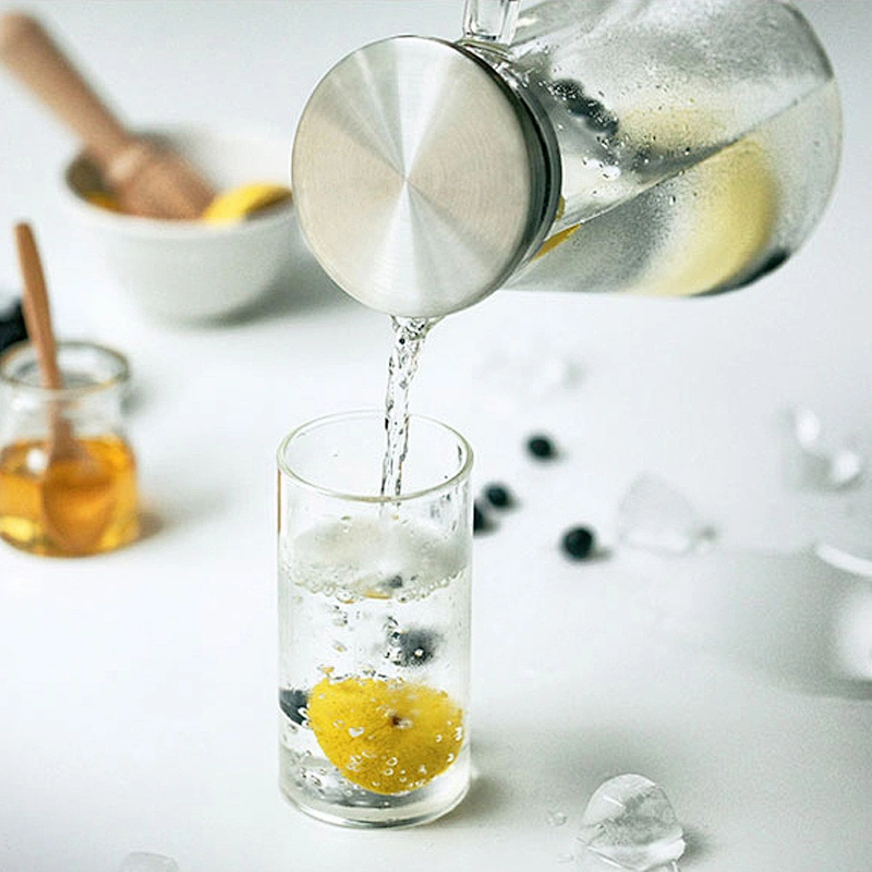 2000ml Heat-resistant Glass Tea Pot Handmade Borosilicate Glass Tea Pot Factory Supply in-stock Water Pot with Lid