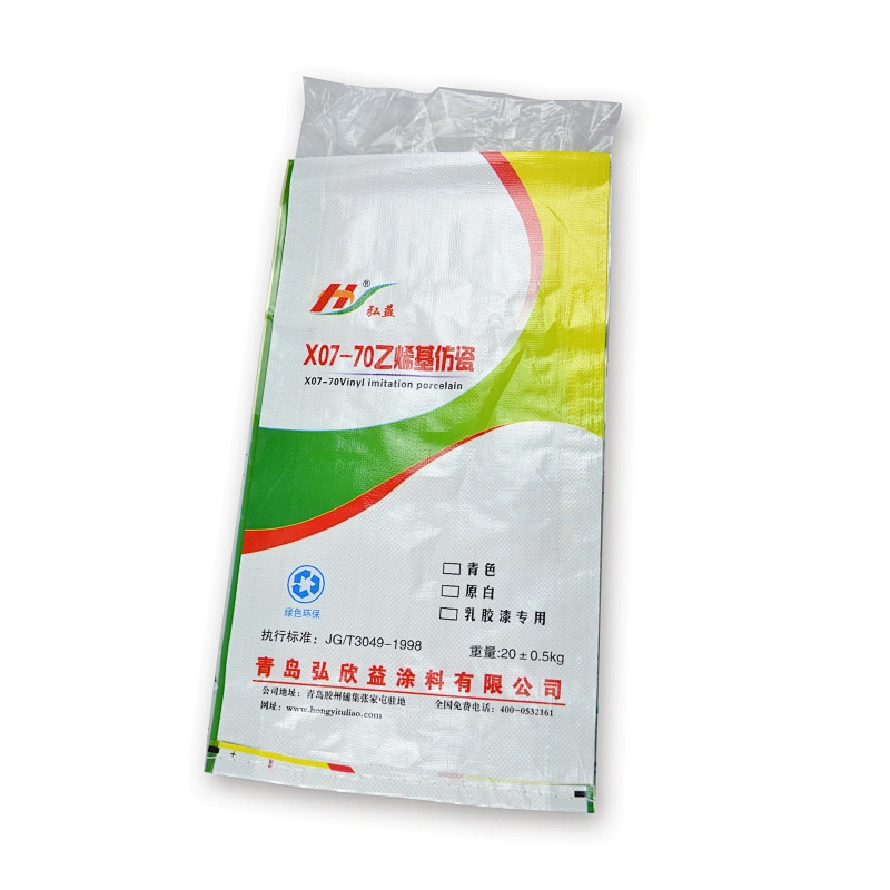 White pp woven cement packing bag for tile adhesive,wall putty powder