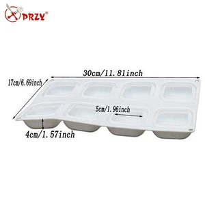 F028 Fondant silicone cake mold 8-Cavity Square Pillow Design For Mousse Breads Cornbread Cheesecake Pie Brown