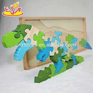 2018 Educational dinosaur design wooden block game for sale W14I034