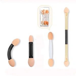 Wholesale cosmetic tools double head portable 4pcs makeup eyeshadow brush applicator set