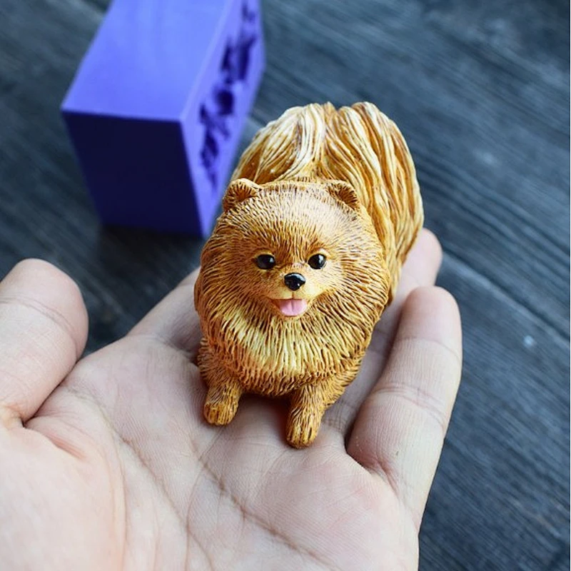 Cute puppy silicone mold plaster aroma candle handmade soap silicone mold