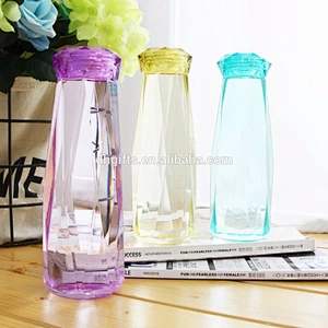 2018 Good Quality Eco-friendly PC Material Reusable Plastic Cup Diamond Shape Water PP Bottle