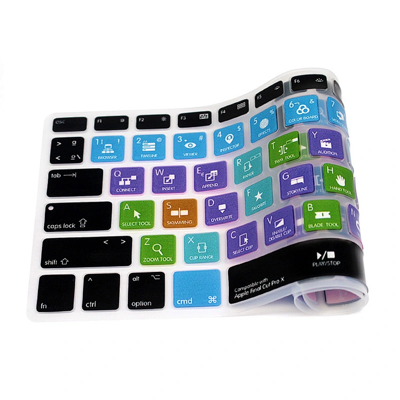 Ali baba in Spanish Express China Factory Final Cut Pro X Shortcut silicone key cover Keypad  For mac book pro laptop computer
