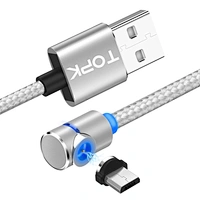 2019 new product L type Nylon elbow magnetic charge cable line for android