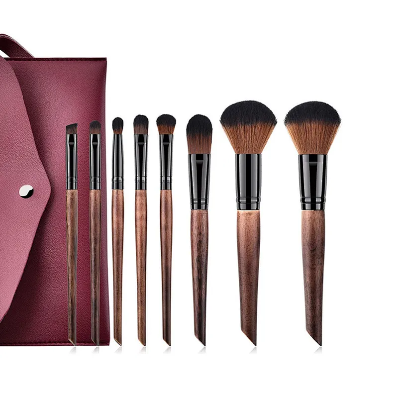 Wooden 8 Pcs Makeup Brushes Set Foundation Blush Face Concealer Eyeliner Shadow Cosmetics Brush Set for Beauty